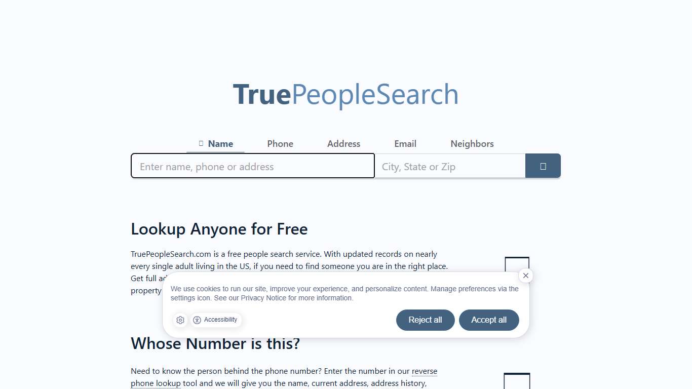 100% Free People Search, Free People Finder - TruePeopleSearch.com